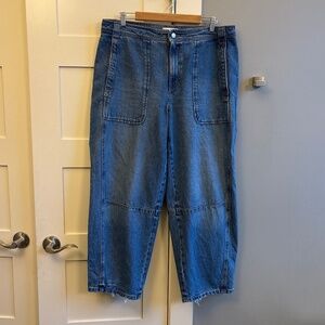 Loft 32 14 barrel leg blue denim jeans